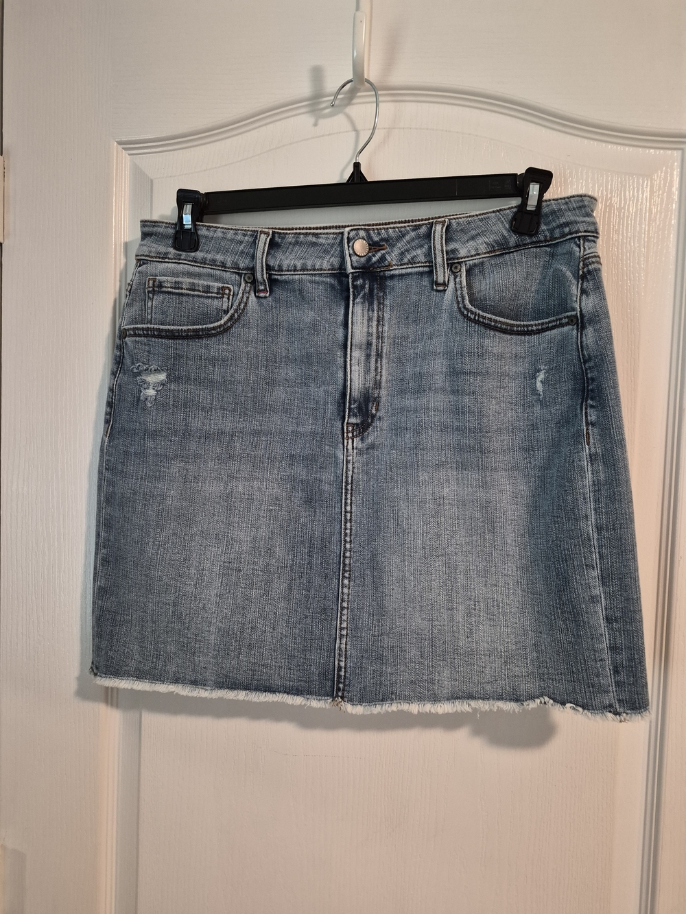 Idyllwind Light Blue Denim Mini Skirt with Frayed Hem